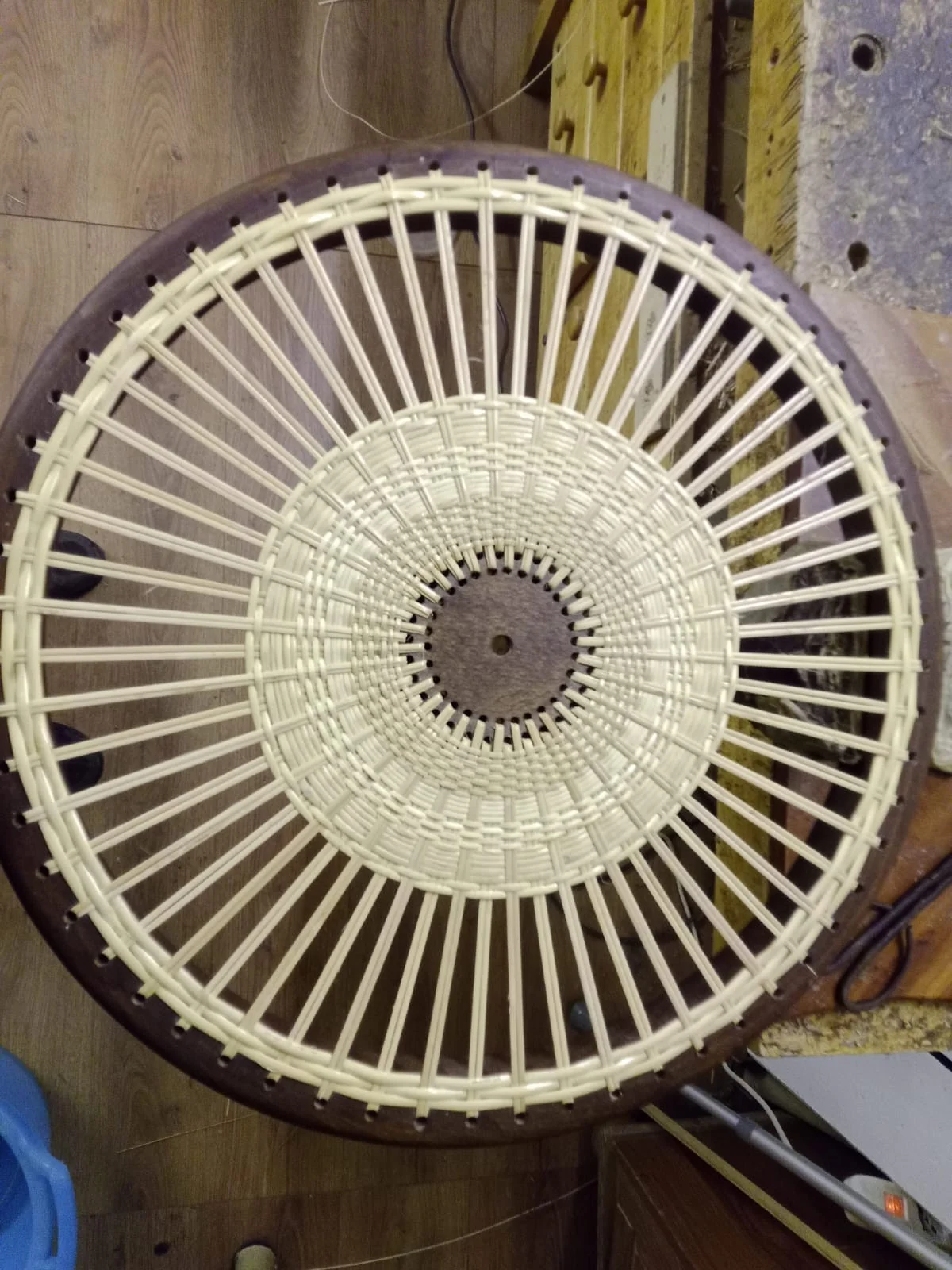 Clock form under construction in the workshop